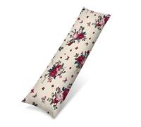Funda de Almohada Larga 55x165 cm, Terciopelo Funda para Almohada de Cuerpo Ultra Suave para Dormir de Lado, Fundas de Cojín Decorativa con Cremallera Invisible Extra Larga, rosas cortijo 0J-670