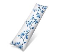Funda de Almohada Larga 60x160 cm, Lino Funda para Almohada de Transpirable para Dormir de Lado, Cojines Sofa Larga con Cremallera Invisible, Protector Almohada Moderna azul cortijo Regalo 0J-581