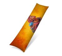 Funda de Almohada Larga 60x180 cm, Lino Funda para Almohada de Transpirable para Dormir de Lado, Cojines Sofa Larga con Cremallera Invisible, Protector Almohada Moderna África mujer Regalo 0J-164