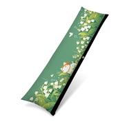Funda de Almohada Larga 60x180 cm, Lino Funda para Almohada de Transpirable para Dormir de Lado, Cojines Sofa Larga con Cremallera Invisible, Protector Almohada Moderna lindo gato Regalo Hombre 0J-535