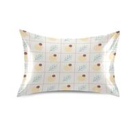 Funda de almohada larga de franela con lunares de hojas nórdicas, color amarillo pastel, fundas de almohada blancas para cabello y piel, tamaño King con cierre de sobre, para oficina, 50.8 x 101.6 cm