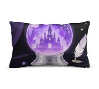 Funda de Almohada Lumbar - Bola de Cristal mágica, Estampado de Felpa de Doble Cara con Cremallera Oculta, Funda Decorativa para sofá, Dormitorio, Sala de Estar, Uso Exterior, 20 x 30 cm
