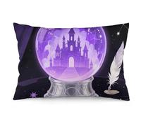 Funda de almohada lumbar - Bola de cristal mágica, funda de cojín de felpa estampada de doble cara con cremallera oculta, funda decorativa para sofá, dormitorio, sala de estar, uso exterior, 30 x 50 c