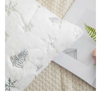 Funda de almohada navideña de felpa con purpurina, lujo ligero, decoración para sofá de salón, nieve, vacaciones