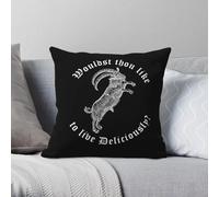 Funda de almohada negra con estampado de Phillip Wouldst Thou Like To Live Deliciously de poliéster y lino, terciopelo, 45,7 cm