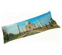 Funda de Almohada Paisaje, Funda Cojin Largo 40 x 145 cm Terciopelo, Taj Mahal Fundas Cojines, Cubrecuellos para Sofá Cama, Suave & Antideslizante & Duradero, para Decoración Hogar Regalo S3-1111