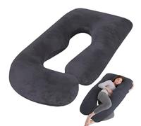 Funda de almohada para embarazo en forma de J: Funda de almohada en forma de J para dormir de lado, algodón, desmontable, funda de almohada de cuerpo entero para embarazadas, reemplazo para almohada