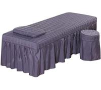 Funda de almohada para taburete de mesa de masaje de color sólido, juego de ropa de cama de spa, ropa de cama de belleza, para salón de belleza, spa hotel (F)