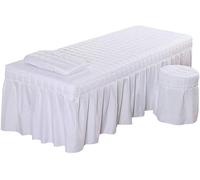 Funda de almohada para taburete de mesa de masaje de color sólido, juego de ropa de cama reutilizable, para salón de belleza, spa, hotel (G)