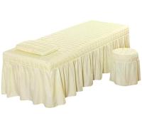 Funda de almohada para taburete de mesa de masaje de color sólido, juego de ropa de cama reutilizable, para salón de belleza, spa y hotel (I)