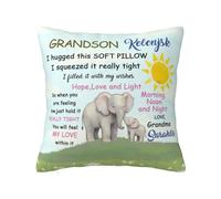 Funda de almohada personalizada con nombre de elefante de la abuela personalizada a mi nieto, funda de almohada de abrazo, funda de almohada para abuela, elefante, funda de cojín para sofá, regalo