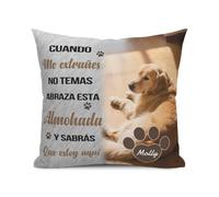 Funda de Almohada Personalizada para Perros - Foto y Nombre Doble Cara - Regalo Recuerdo Mascotas - Homenaje a Tu Perro