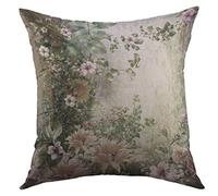 Funda De Almohada Pintura Al Óleo Abstracta De Flores De Acuarela De Colores, Primavera, Multicolor Y Verde. Cojin Fundas Decorativos Protector Almohadas para Jardín 45X45 Cm