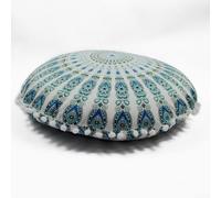 Funda de almohada redonda impresa 43cm Boho Decor Cover(#3) | Impresión bohemia de doble cara, forma redonda de 43 cm, cierre, fibra de poliéster, decoración de sala de estar