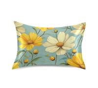 Funda de almohada rústica con diseño de margaritas blancas y naranjas, funda de almohada para el cabello, tamaño estándar con cierre de sobre, para cama, 50.8 x 66.0 cm