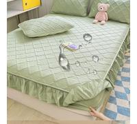 Funda de almohada, sábanas gruesas cálidas con bandas elásticas, falda de cama de colchón rosa, verde, solo 2 piezas de abismo de almohada