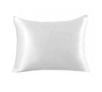 Funda de Almohada satén Seda emulación, tamaño King, Queen/estándar, Funda cojín, Asiento Silla, for Cama, decoración del hogar(White,King(20x36 Inch))