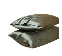 Funda de Almohada Seda Fundas de Almohada de Seda de Morera Natural for el Cabello y la Piel 22 Fundas de Almohada Reversibles de Seda for Cama Mom, Paquete de 2(Green)