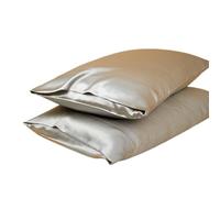 Funda de Almohada Seda Fundas de Almohada de Seda de Morera Natural for el Cabello y la Piel 22 Fundas de Almohada Reversibles de Seda for Cama Mom, Paquete de 2(Light Grey)