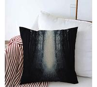 Funda De Almohada Sendero De Escena Azul A Través De Parques De Naturaleza Oscura Y Misteriosa, Diseño De Terror, Noche De Transilvania Throw Pillow Case Modern Protector Almohadas 45X45 CM