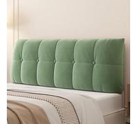 Funda de almohada tapizada de felpa para cama doble individual, respaldo suave, protector de cojín para decoración de dormitorio, color verde (190 x 60 x 10 cm)