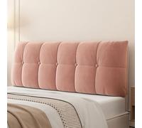 Funda de almohada tapizada suave para cabecero de cama, cojín protector de labios para camas King/individuales, soporte de espalda para decoración de dormitorio (160 x 60 x 10 cm, rosa)