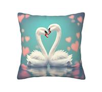 Funda de almohada The Swan In Love, 45,7 x 45,7 cm, almohada decorativa cuadrada para sofá, sala de estar, cama y decoración del hogar.