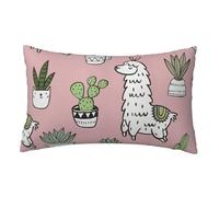 Funda de almohada transpirable con estampado de alpaca y cactus para cama, vacaciones, viajes, decoración del hogar, dormitorio, accesorio