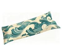 Funda de Almohada Verde, Funda Cojin Largo 40 x 145 cm Terciopelo, Ola Fundas Cojines, Cubrecuellos para Sofá Cama, Suave & Antideslizante, Duradero & Secado Rápido, para Decoración Hogar S3-1157