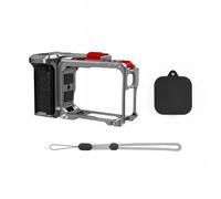 Funda de aluminio con agarre para cámara selfie para Insta360 Ace Pro 2 / Ace Pro, jaula de metal con asa, soporte de zapata fría y agujero de tornillo de 1/4 pulgadas para fotografía callejera