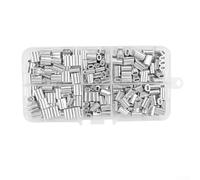 Funda de aluminio de 8 formas de 300 piezas para crimpado de cuerda de alambre M1.2 M1.5 M2.0, accesorios de extremo de cable plateado con piezas de aparejo de elevación