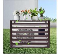 Funda de aluminio para aire acondicionado exterior, protección para unidad de aire acondicionado, resistente a la intemperie, color marrón, cuatro lados, 100 cm y diseño elegante