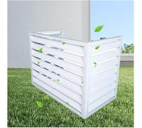 Funda de aluminio para aire acondicionado, funda protectora para unidad de aire acondicionado, resistente a la intemperie, para 110 cm, diseño de tres lados blanco