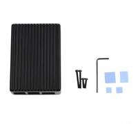 Funda de aluminio para Raspberry Pi 4 Modelo B con recortes precisos para USB Ethernet GPIO e interfaz CSI (sin ventilador negro)