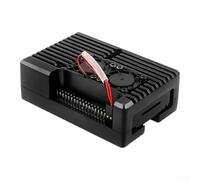 Funda de aluminio para Raspberry Pi 4 modelo B con ventiladores de refrigeración duales, carcasa de metal de disipador de calor activo y pasivo, carcasa protectora negra de 92 x 62 x 32 mm