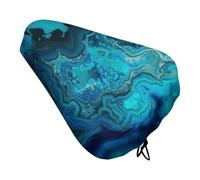 Funda de asiento de bicicleta azul turquesa suave acolchada, cojín extra ancho para asiento de bicicleta para mujeres y hombres, cómodo, cojín de repuesto impermeable para asiento de bicicleta con