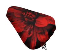 Funda de asiento de bicicleta con diseño de flor roja sobre negro, extra suave y cómoda, protector de lluvia y sol, fundas duraderas a prueba de polvo para bicicletas de montaña de ciudad