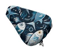 Funda de asiento de bicicleta con estampado de peces de dibujos animados, extra suave y cómoda, protector de lluvia y sol, fundas duraderas a prueba de polvo para bicicletas de montaña de ciudad