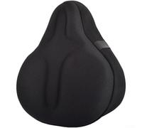Funda de asiento de bicicleta estacionaria con esponja y acolchado de silicona para sillines anchos en bicicletas de ejercicio de interior para reducir la fatiga durante largos paseos, color negro