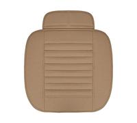 Funda de asiento de coche de cuero de PU Four Seasons Cojín de asiento de coche Protector de asiento de automóvil Alfombrilla de silla de coche universal Alfombrilla Accesorios de automóvil-Beige