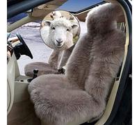 Funda De Asiento De Coche De Piel De Oveja Real Funda De Asiento De Coche De Piel Auténtica para Asientos Delanteros De Coche SUV MPV (una Pieza)
