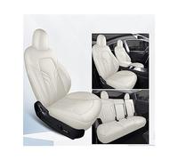 Funda de asiento de coche especial Cojín de asiento universal for cuatro estaciones Funda de asiento de cuero transpirable con todo incluido Compatible con Tesla ModeI Y(Pearl white)
