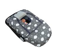 Funda de asiento de coche, fundas de invierno para asiento de coche para bebé, toldo de cubierta de portabebés, ventana en puerta con cremallera abierta, acolchado grueso, nube gris;