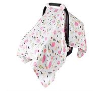 Funda de asiento de coche para bebé, cubierta de muselina de 100% algodón, ligera, transpirable, suave, unisex para bebés, Purple Flower