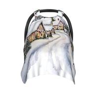 Funda de asiento de coche para bebé, diseño de pueblo de Navidad, funda de lactancia suave para bebés para niñas y niños