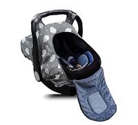 Funda de asiento de coche para bebé, fundas de asiento de coche para bebé, toldo de cubierta de portabebés, ventana en puerta con cremallera abierta, 2 capas, nube gris