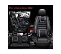 Funda de asiento de coche personalizada de 5 plazas compatible con todos los modelos Ssangyong Rodius ActYon Korando Kyron Rexton, accesorios de diseño for automóviles(Luxury black white)
