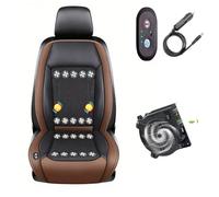 Funda De Asiento De Coche Refrigerante 3 Niveles De Viento Ajustables Cojín De Asiento De Aire De Refrigeración Para coche, SUV, camión, universal,Brown-12V20-BladeFan+Massage