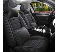 Funda de asiento de cuero for Ford Bronco Sport 2021-2024, cómodas fundas impermeables, accesorios interiores, protector de vehículo compatible con airbag.(Classic Black,2PCS Front with Pillow)
