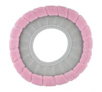 Funda de asiento de inodoro cálida y suave, alfombrilla de poliéster lavable, se adapta universalmente a la mayoría de tipos de inodoros para comodidad durante todo el año (gris y rosa)
